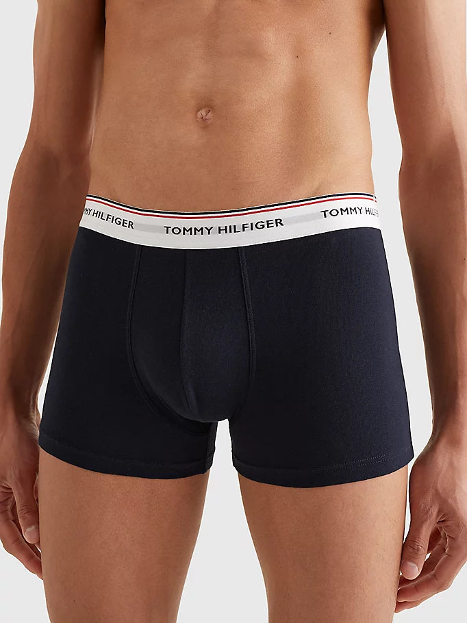 Tommy Hilfiger - 3 Pack Essential Trunks - Blue with Contrast Waistband (OS7)