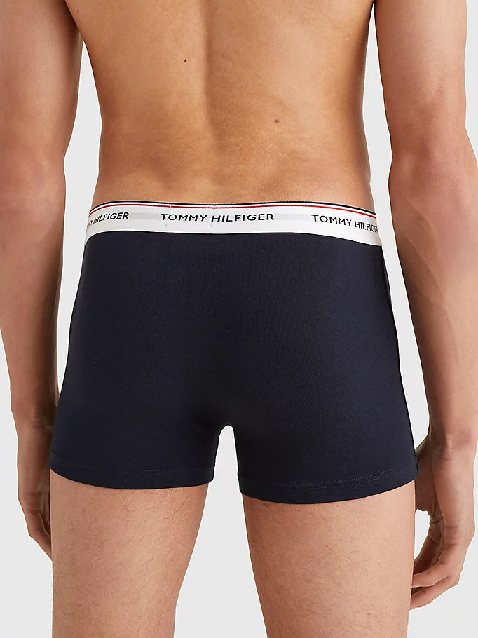 Tommy Hilfiger - 3 Pack Essential Trunks - Blue with Contrast Waistband (OS7)