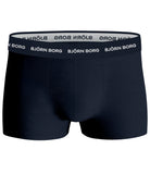 Björn Borg Men's Cotton Stretch Trunks 3 Pack - Black / Blue / White