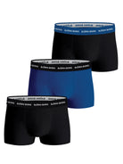 Björn Borg Cotton Stretch Trunks, Pack of 3, Blue/Black Multi