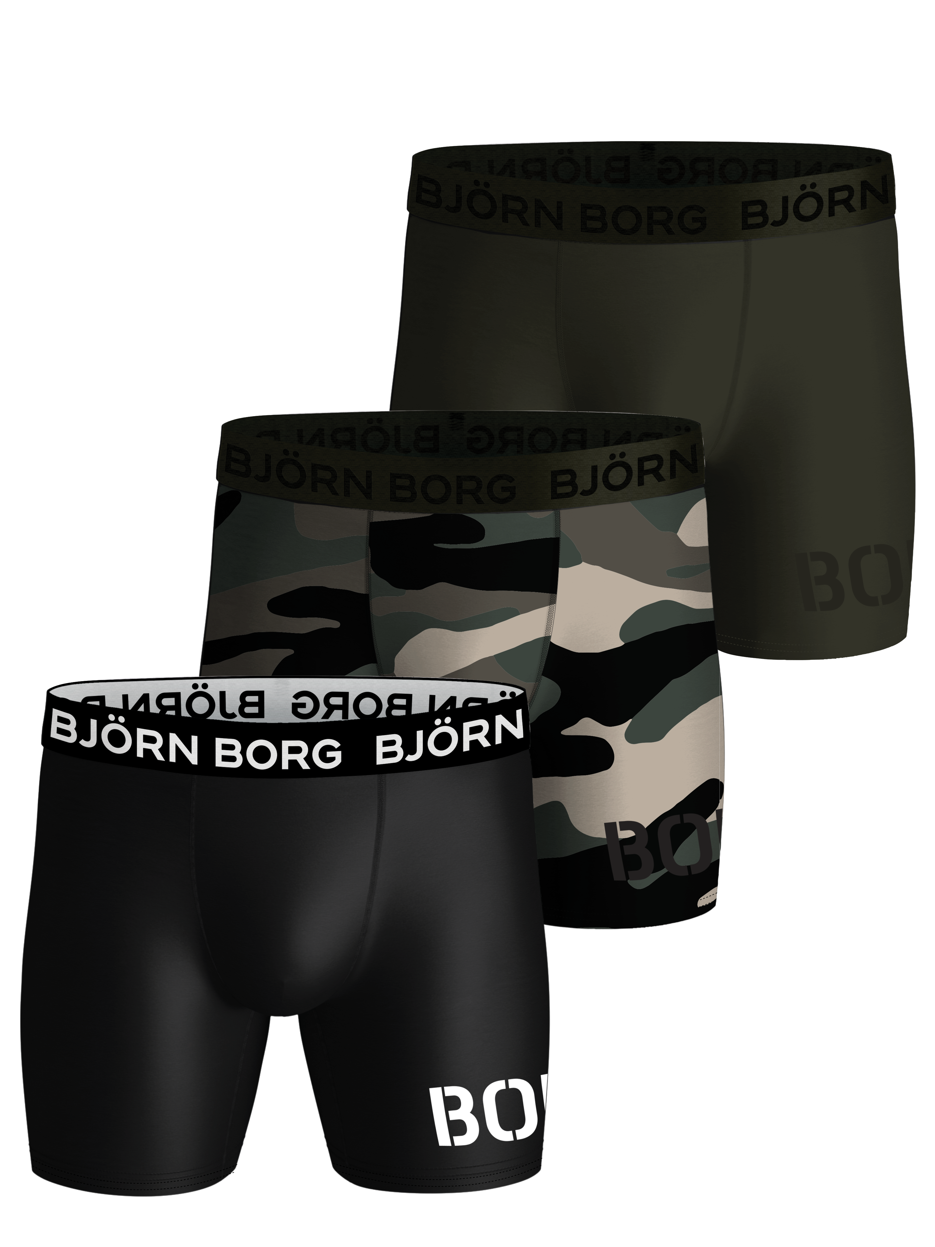 Björn Borg - 3 Pack Performance Boxer - Army Color