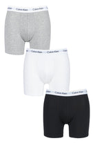 Calvin Klein 3 Pack Cotton Stretch - Longer Leg Boxer Brief Shorts ( BLACK / WHITE / GREY )