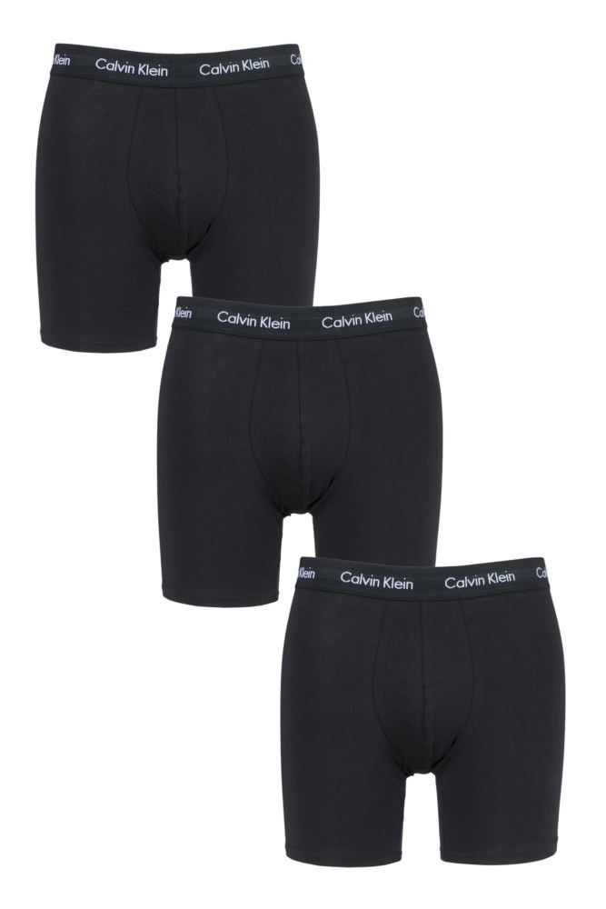 Calvin Klein 3 Pack Cotton Stretch Boxer Briefs - Black