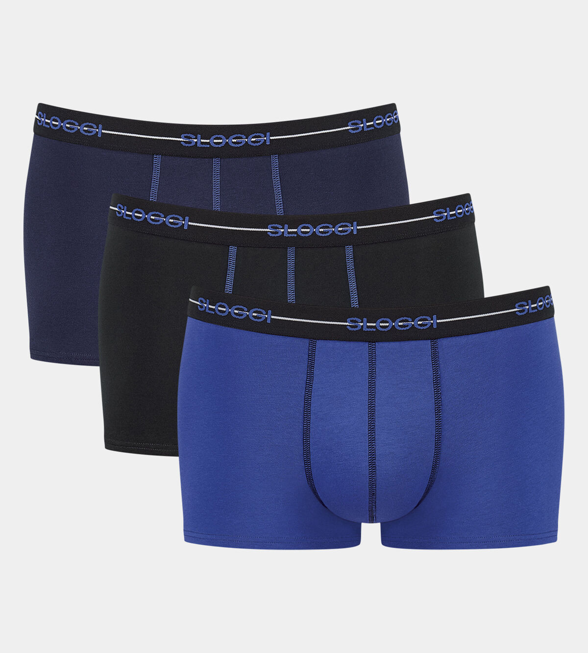 Sloggi Men 3 Pack Start Hipster - Blue/Black/Cobalt