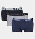 Sloggi Men GO- 3-Pack Low Rise Hipster Boxers (Black, Grey ,Blue) - Pants