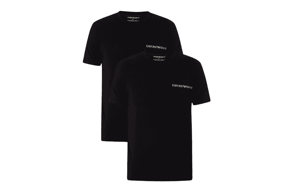 Emporio Armani 2 Pack Crew Neck T-Shirt - Black