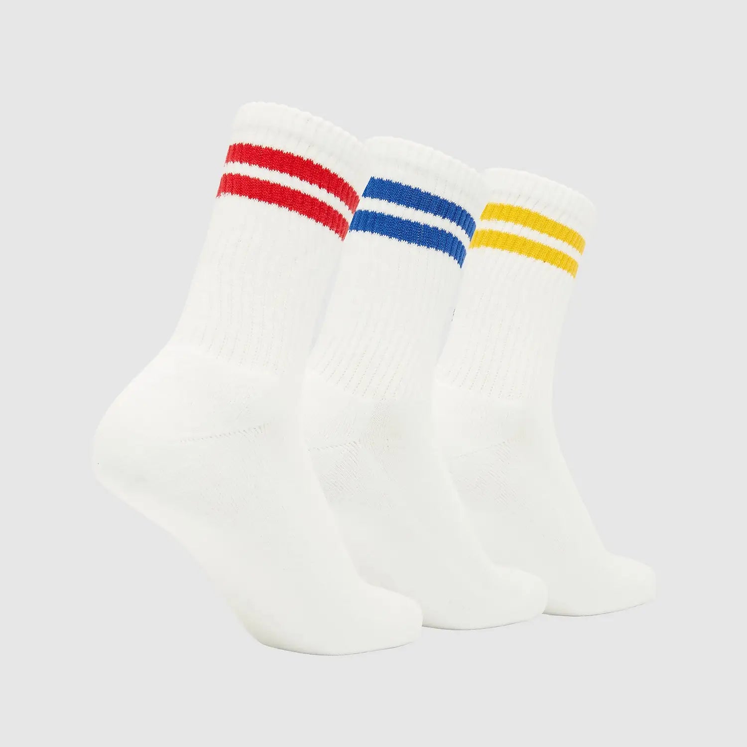 Ellesse Pullo 3 Pack Socks - White with Contrast Stripe