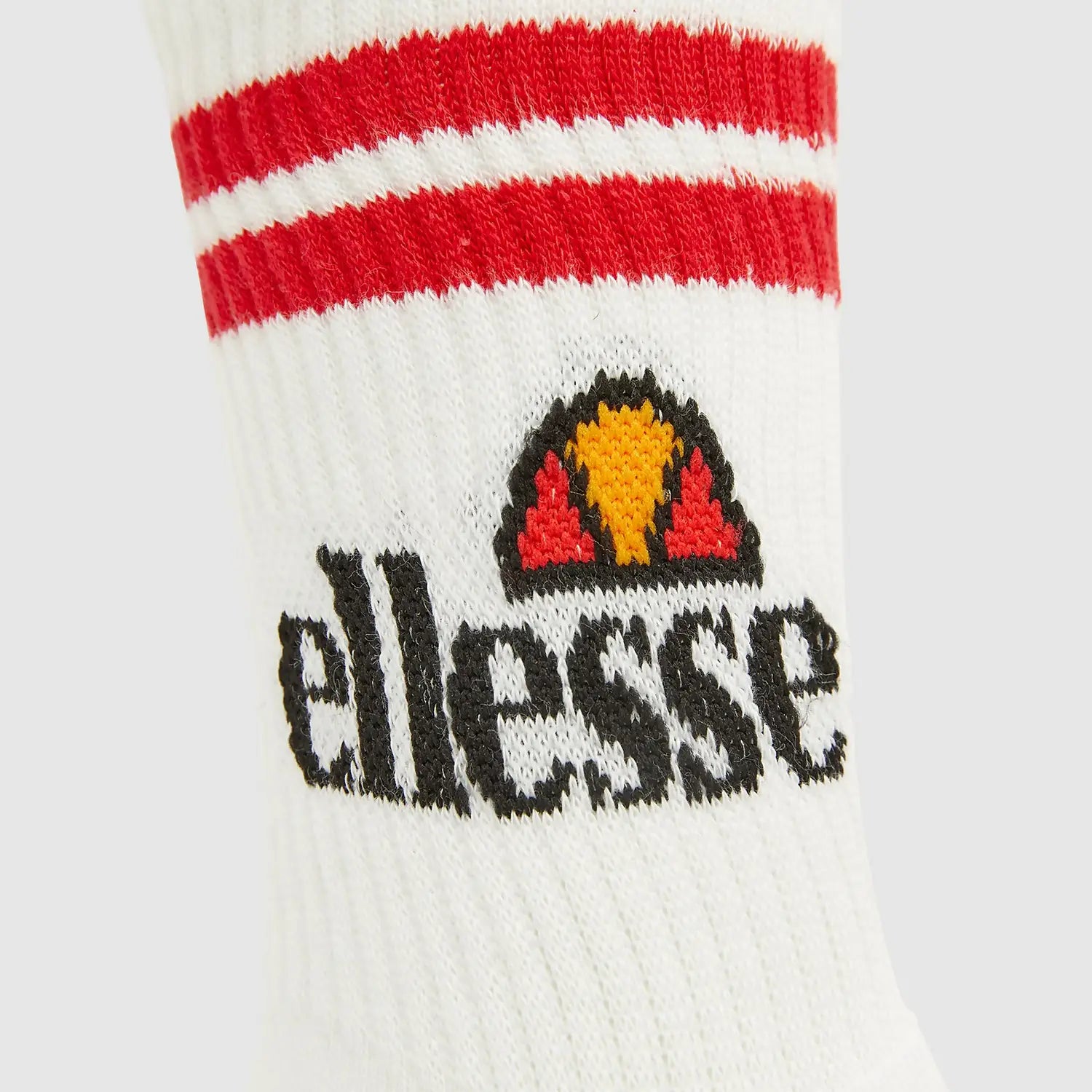 Ellesse Pullo 3 Pack Socks - White with Contrast Stripe