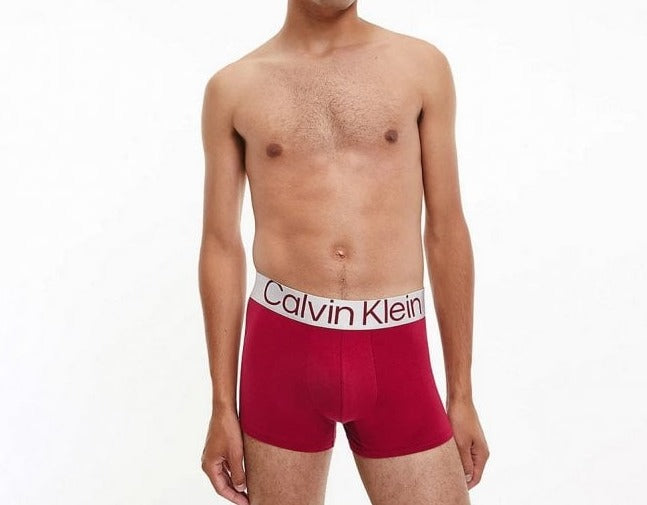 Calvin Klein 3 Pack Trunks - Steel Cotton - Red Carpet/Black/Grey Heather