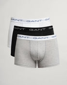 GANT - 3 Pack Stretch Cotton Trunks - Black/White/Grey