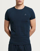 GANT - 2 Pack Cotton Crew Neck T-Shirts - Navy/White