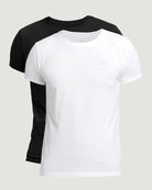 GANT - 2 Pack Cotton Crew Neck T-Shirts - Black/White