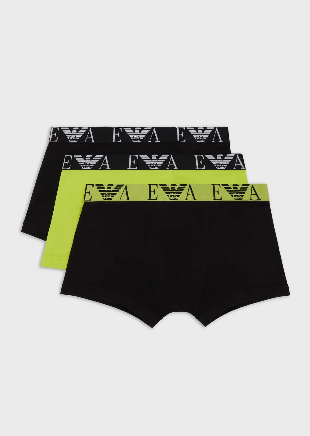 Emporio Armani 3 Pack Trunks - Bold Monogram logo waistband