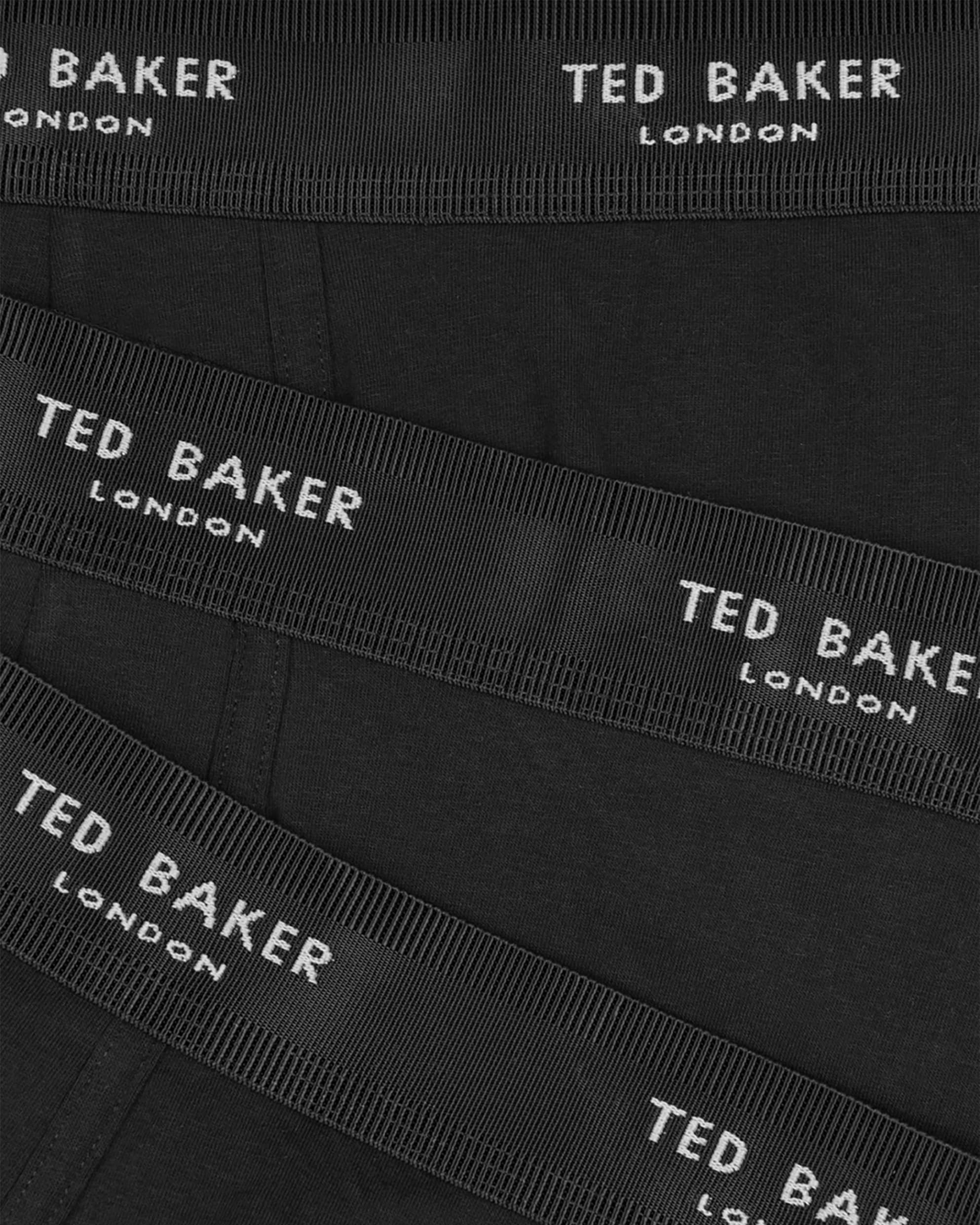 Ted Baker 3 Pack Fashion Cotton Stretch Solid Trunks - Black