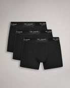 Ted Baker 3 Pack Fashion Cotton Stretch Solid Trunks - Black