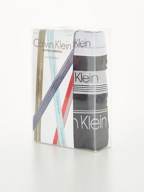 Calvin Klein 3 Pack Trunks- COTTON STRETCH Limited Edition - Black