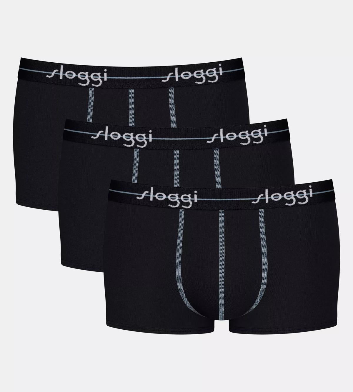 Sloggi Men 3 Pack Start Hipster / Low Rise Trunks - Black