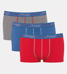 Sloggi Men 3 Pack Start Hipster / Low Rise Trunks - Blue / Grey / Red