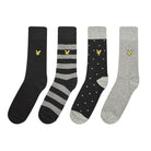 Lyle & Scott Socks Gift Pack - 4 Mixed Dress - (Black Mlti)