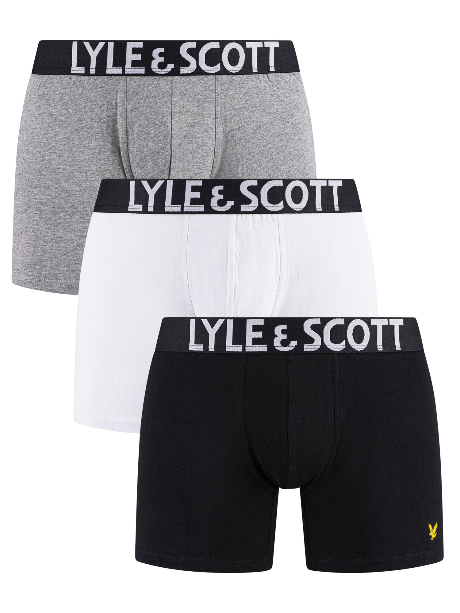 Lyle & Scott 3 Pack Daniel Men's Trunks - Black/Grey/White