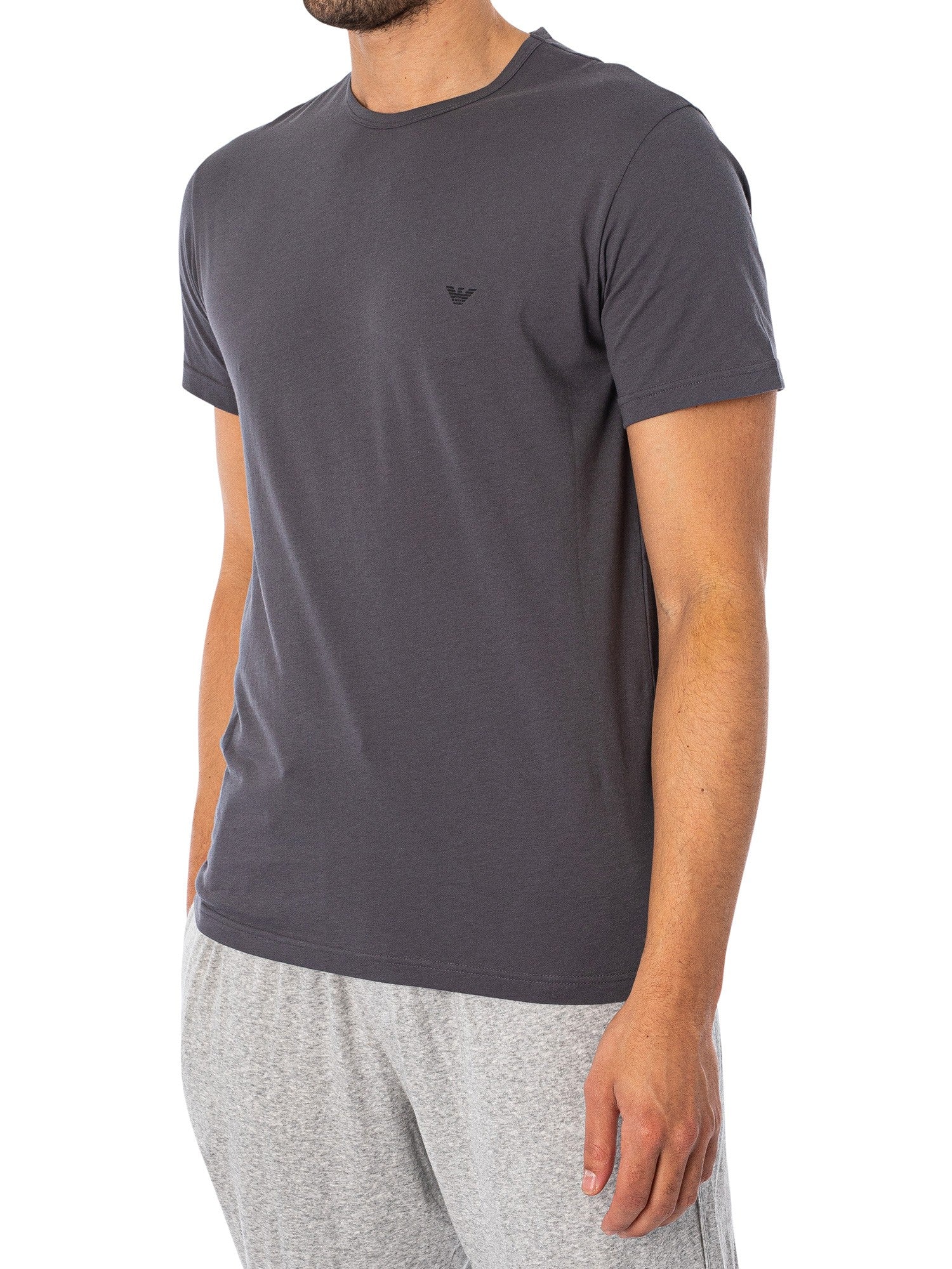 Emporio Armani 2 Pack Crew Neck T-Shirt - Black/Anthracite