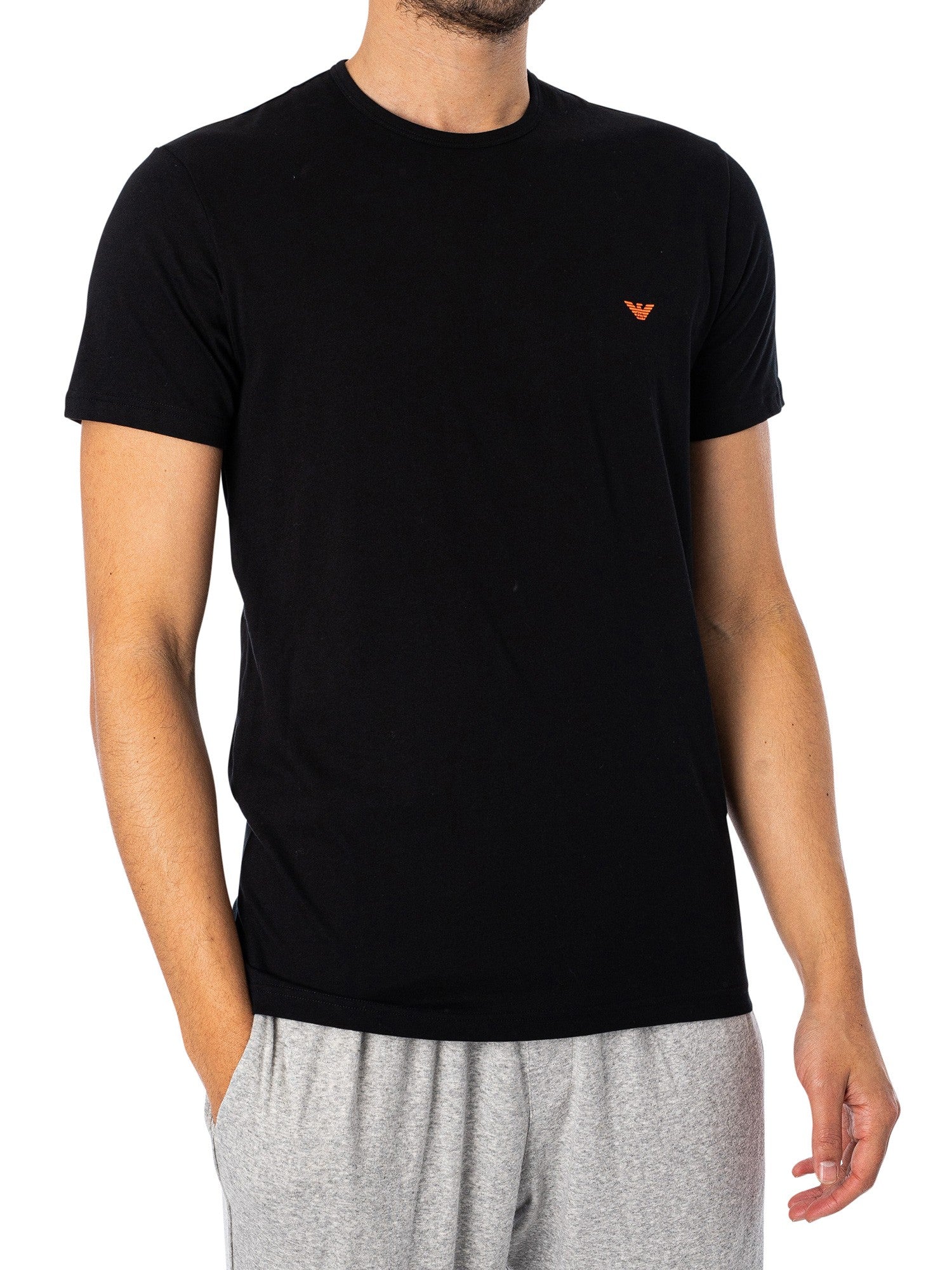 Emporio Armani 2 Pack Crew Neck T-Shirt - Black/Anthracite