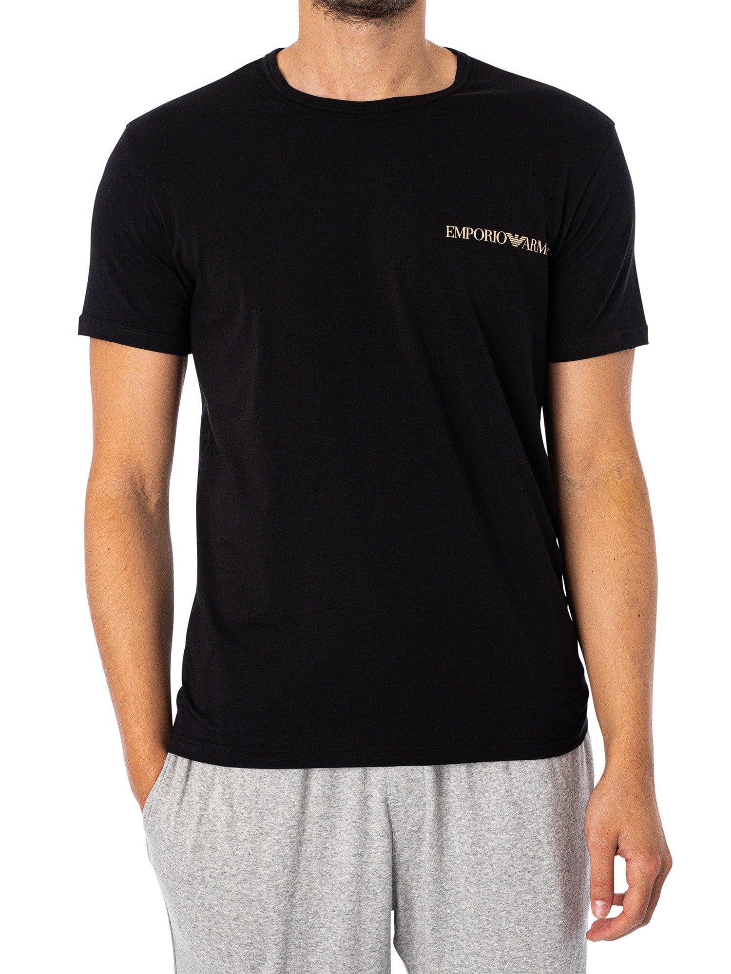 Emporio Armani 2 Pack Crew Neck T-Shirt - Black