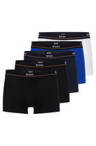 Boss - 5 Pack Cotton Stretch Trunks with Logo Waistbands - Multicolour