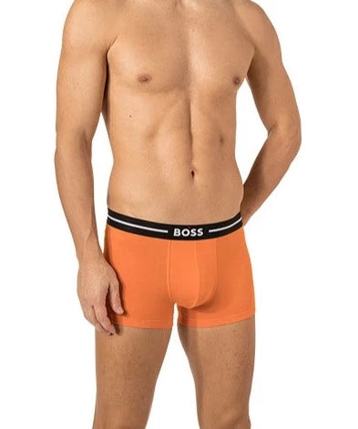 Boss 3 Pack of Stretch-Cotton Trunks - White/Orange/Black