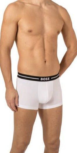 Boss 3 Pack of Stretch-Cotton Trunks - White/Orange/Black