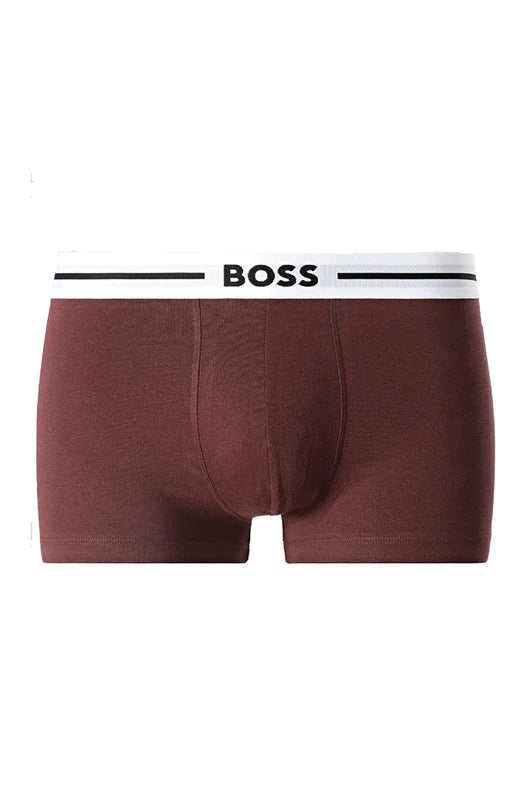 Boss 3 Pack of Stretch-Cotton Trunks - Blue/Burgundy/Grey