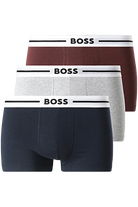 Boss 3 Pack of Stretch-Cotton Trunks - Blue/Burgundy/Grey