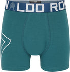 CR7 2-Pack Boy's Cotton Boxer Shorts Trunks - Green / Grey Print