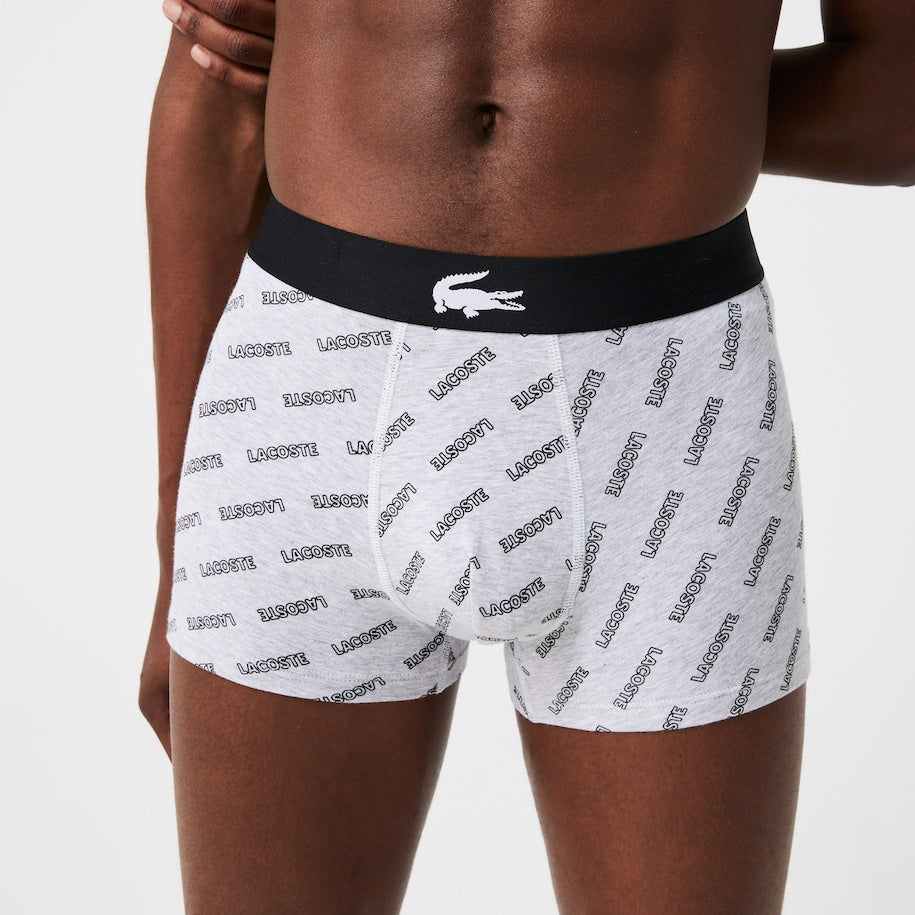 Lacoste Men’s Stretch Cotton Trunk 3-Pack - Black/Grey/White