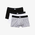 Lacoste Men’s Stretch Cotton Trunk 3-Pack - Black/Grey/White