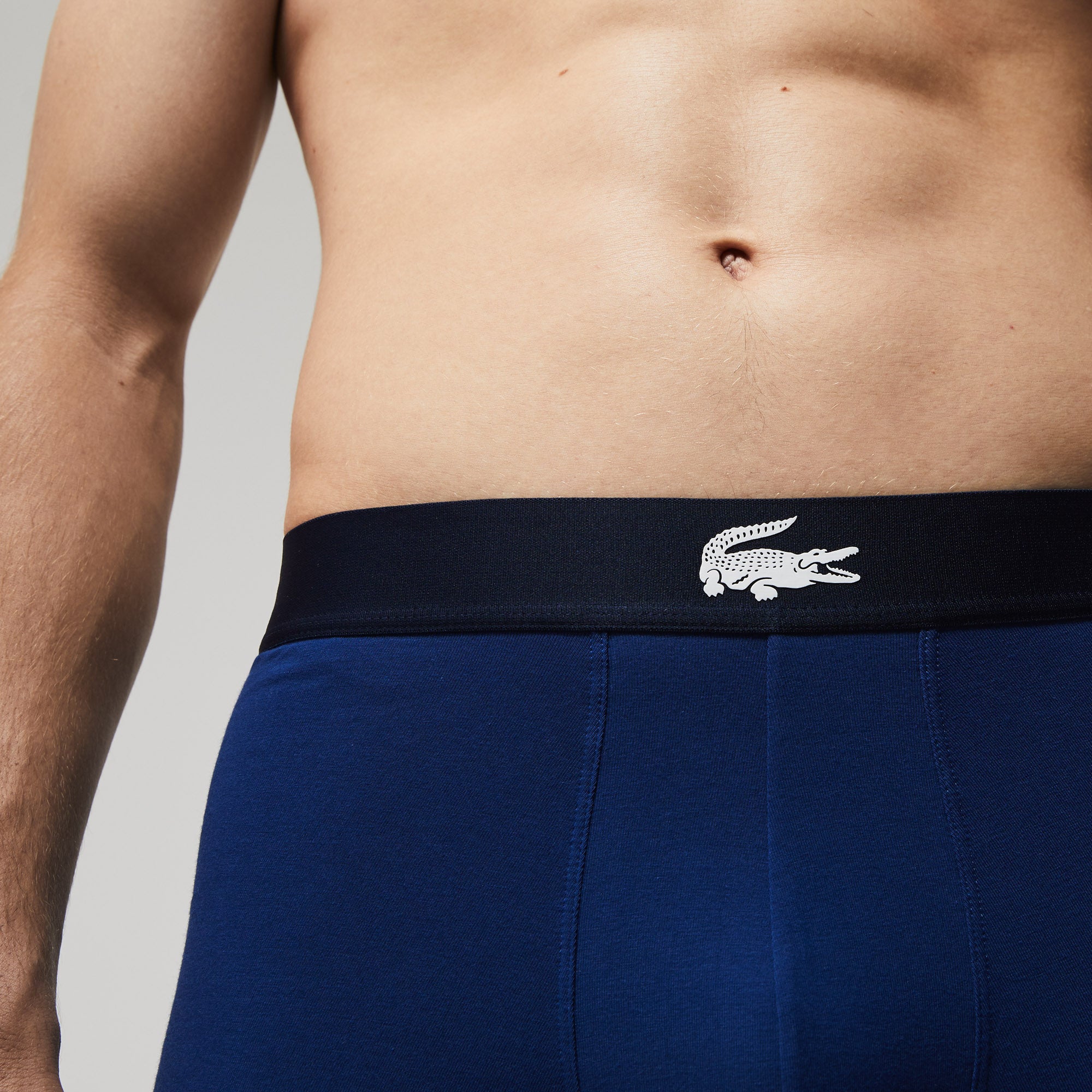 Lacoste Men's Mismatched Stretch Cotton Trunk 3-Pack - Blue/Navy /Grey –  Trunks and Boxers