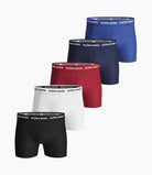 Björn Borg Solid Essential Boxer Shorts - 5PACK - Red/White/Black/Blue