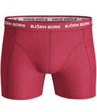 Björn Borg Solid Essential Boxer Shorts - 5PACK - Red/White/Black/Blue