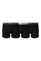 Calvin Klein - 3 Pack Cotton Stretch Trunks - Black with Coloured Waistband