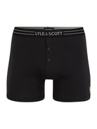 Lyle & Scott 3 Pack Lewis Men's Button Fly Boxer Trunks - Black