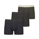 Scotch & Soda 3 Pack Men's Herringbone Boxer Shorts - Olive/Black