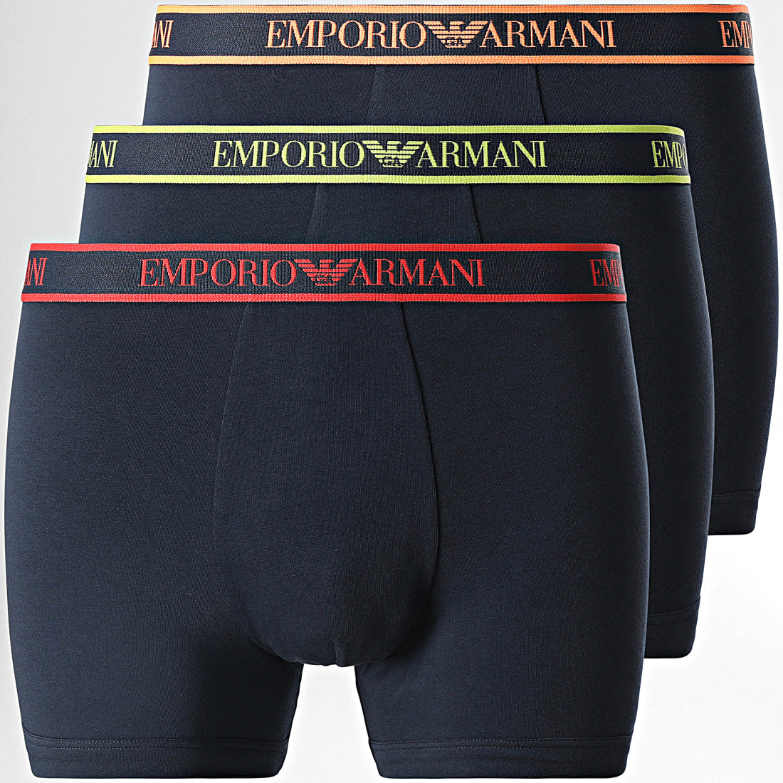 Emporio Armani 3 Pack Boxer Briefs - Blue Marine