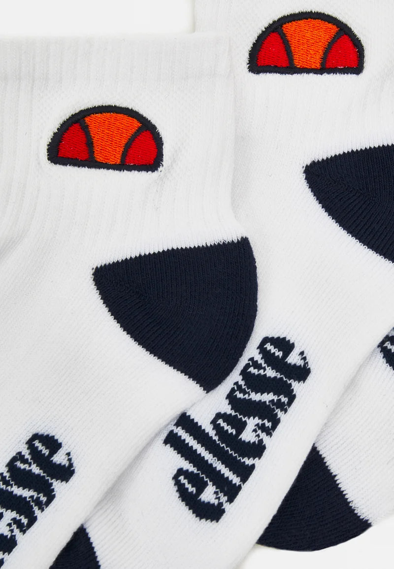 Ellesse Durano 3 Pack Quarter Socks - White