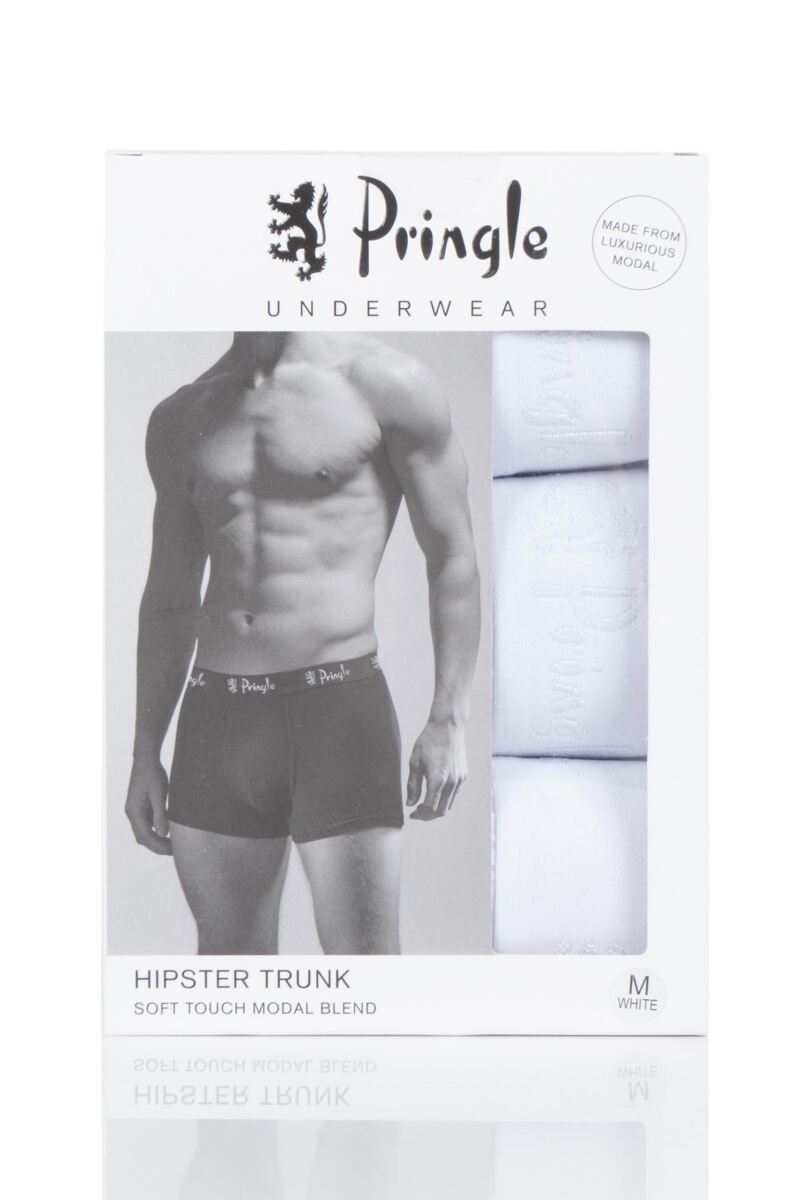 Pringle 3 Pack William Button Front Cotton Stretch Boxers – White