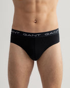 GANT 3 Pack Briefs Black - Stretch Cotton