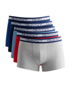 GANT - 5 Pack Stretch Cotton Trunks - Red/Navy/ Grey/Blue/Light Blue