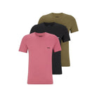 BOSS Bodywear 3 Pack Crew Neck T-Shirts - Black/Pink/Green