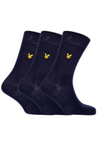 Lyle & Scott 3 Pack Angus Socks with Eagle Embroidery - Peacoat