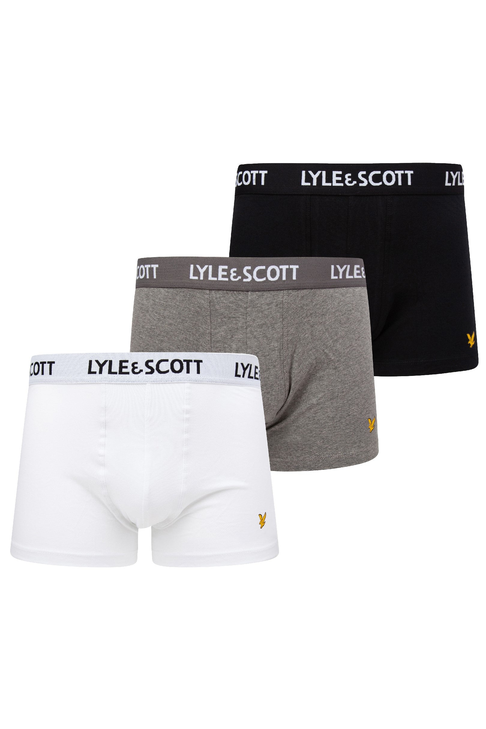 Lyle & Scott 3 Pack Barclay Men's Trunks - Black/Grey/White