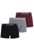 Lyle & Scott Barclays - 3 Pack Seasonal Men's Trunks - Black / Wine Tasting / Grey Marl